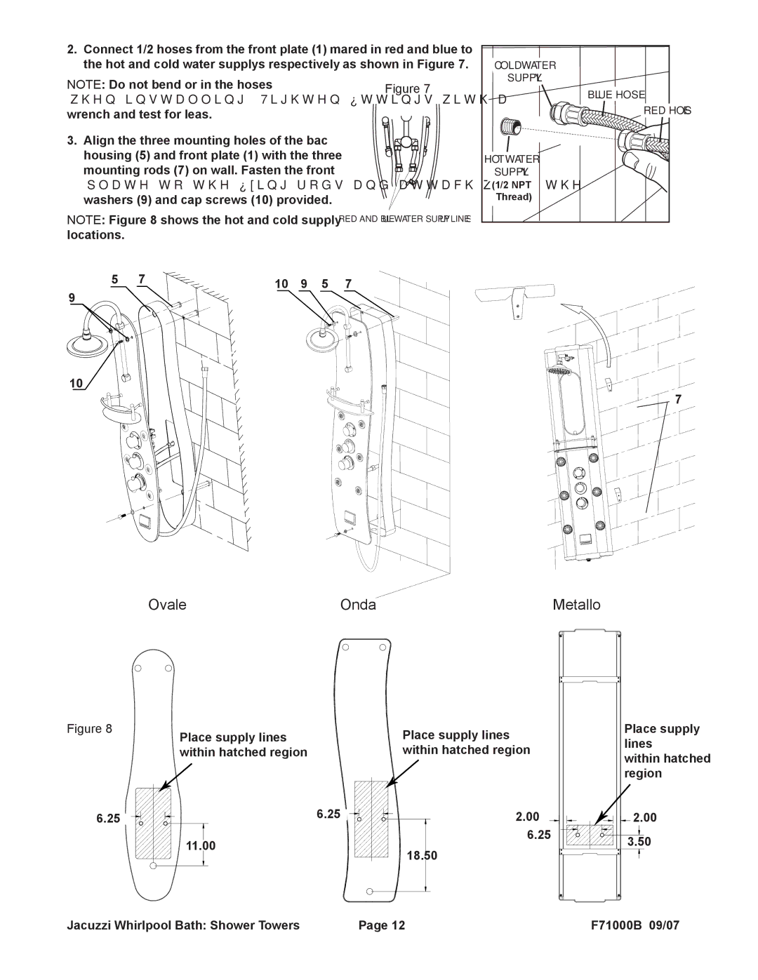 Jacuzzi EC31000, EC30000, EC33000 manual Ovale Onda Metallo 