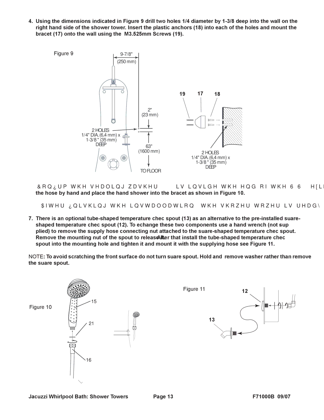 Jacuzzi EC30000, EC31000, EC33000 manual 250 mm 