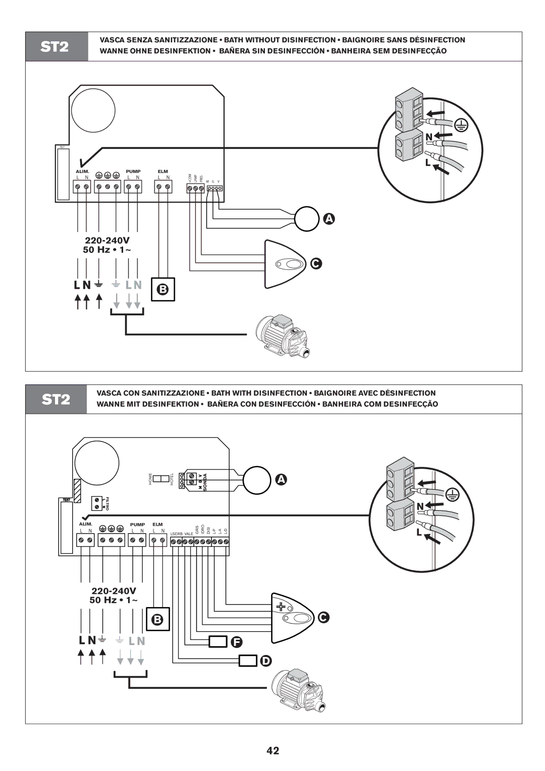 Jacuzzi ELT 10 installation manual 220-240V Hz 1~ 