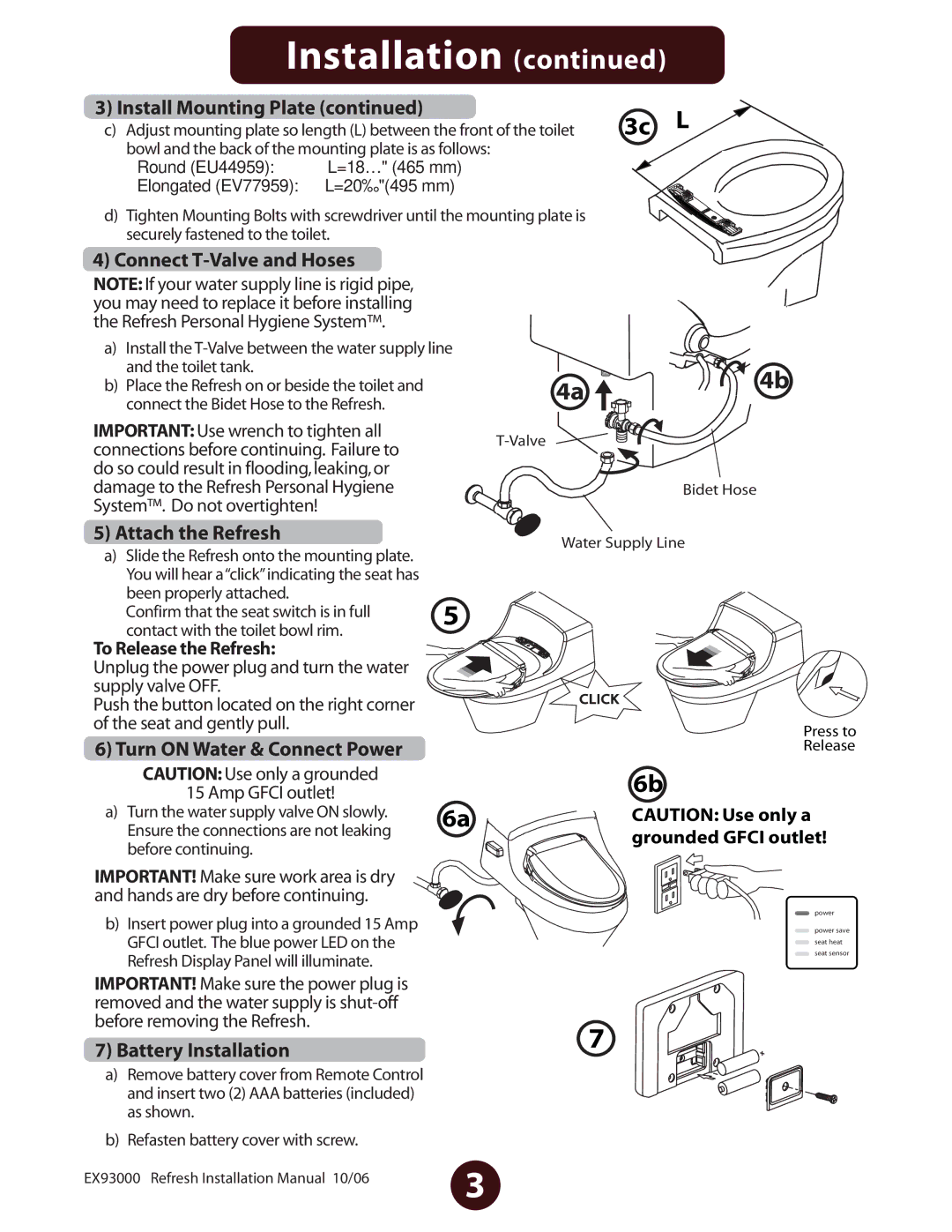 Jacuzzi EV77959 Connect T-Valve and Hoses, Attach the Refresh, Turn on Water & Connect Power, Battery Installation 