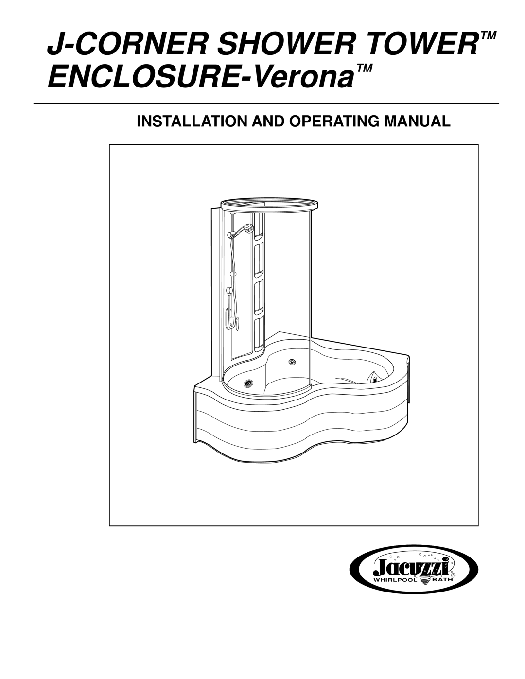 Jacuzzi F258000 manual Corner Shower Tower ENCLOSURE-Verona 