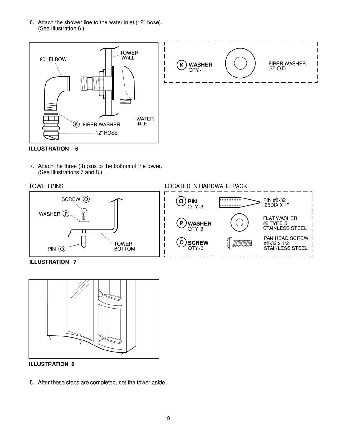 Jacuzzi F258000 manual Illustration Washer, Illustration PIN 