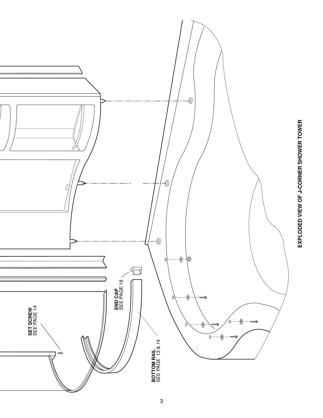 Jacuzzi F258000 manual Exploded View of J-CORNER Shower Tower 