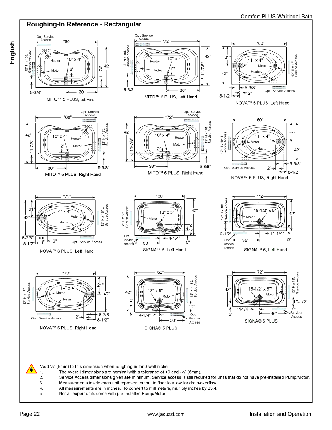 Jacuzzi HE96000 manual Signa 5 Plus 