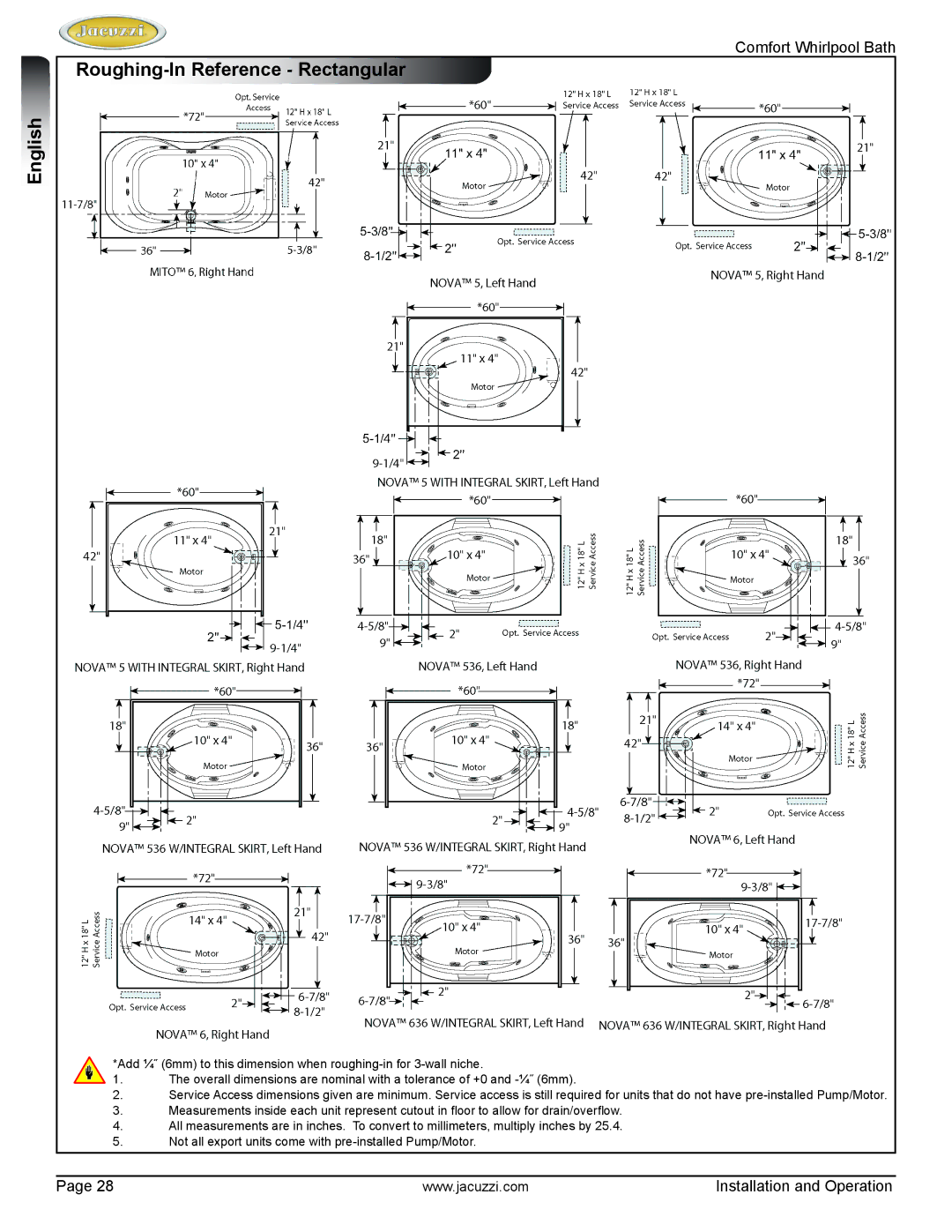 Jacuzzi HE97000 manual English 