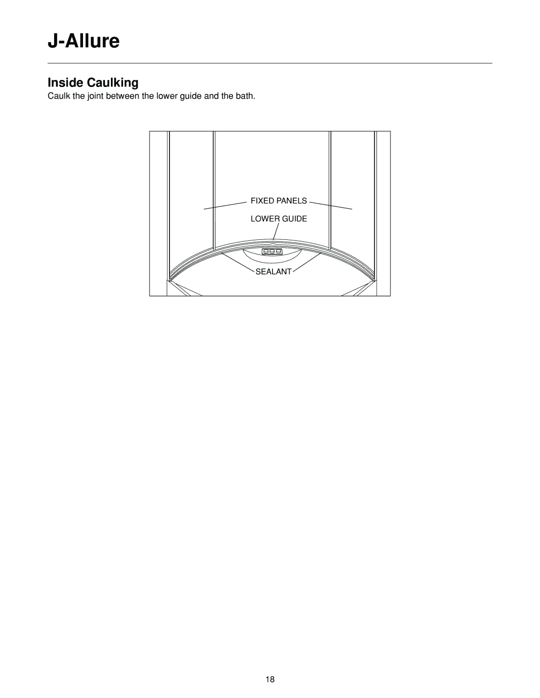 Jacuzzi J-ALLURELuxury Bathing and Entertainment System manual Inside Caulking 