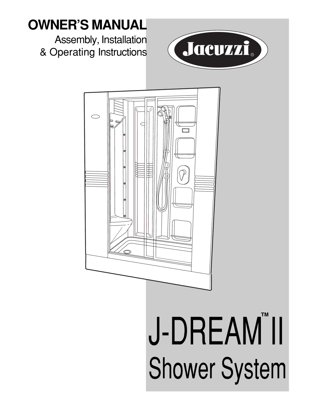 Jacuzzi J-DREAM II owner manual Dream 