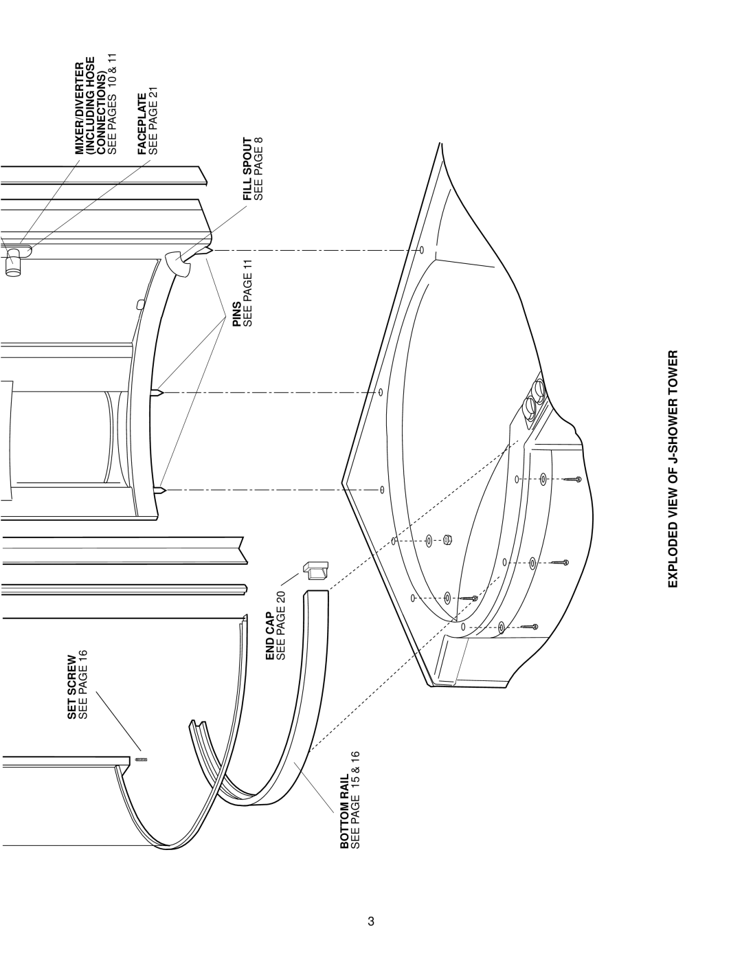 Jacuzzi J-SHOWER TOWERTM manual Exploded View of J-SHOWER Tower 