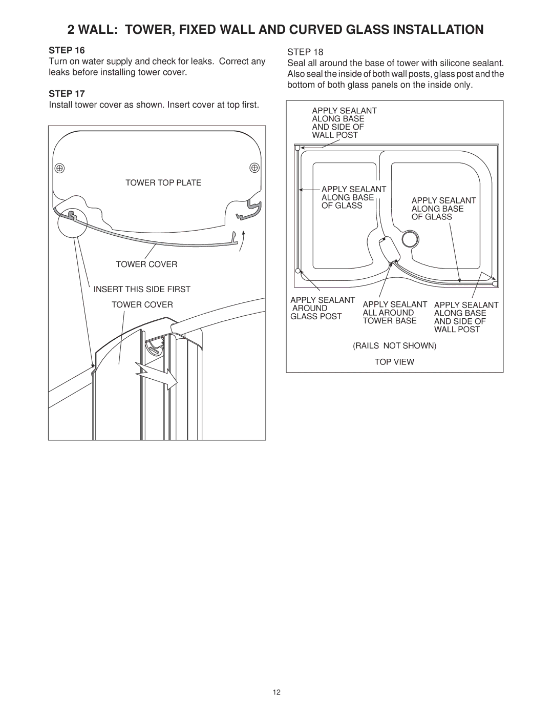 Jacuzzi SUMMER RAINTM 2 WALL & 3 WALL WALK-IN SHOWER SYSTEMS manual Step 