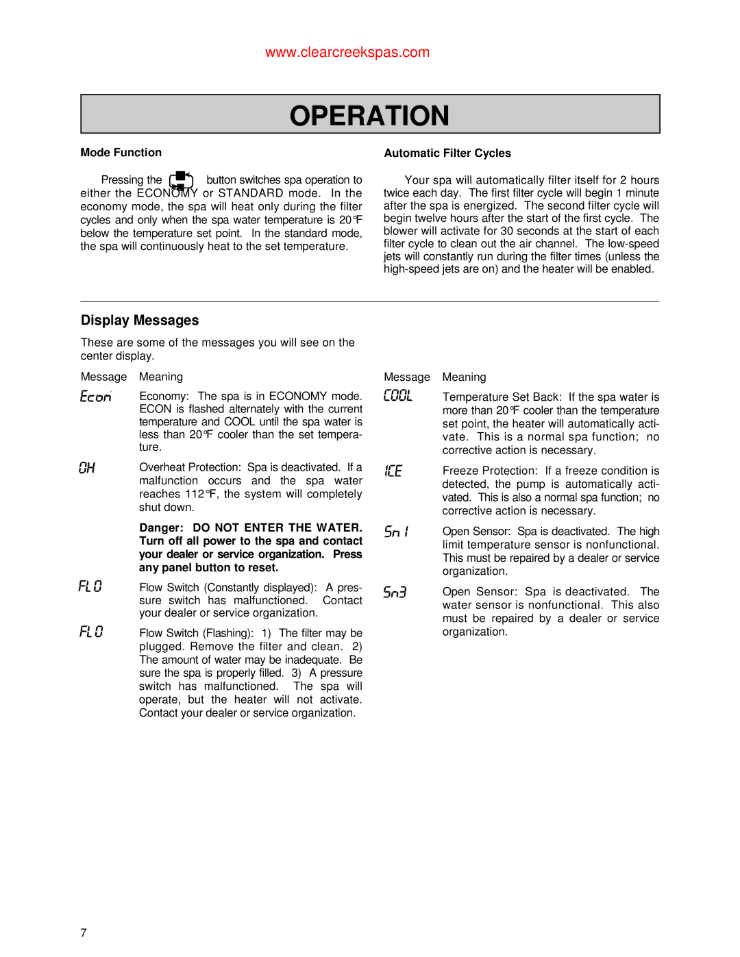 Jacuzzi Whirlpool Spa owner manual Pressing, Automatic Filter Cycles 