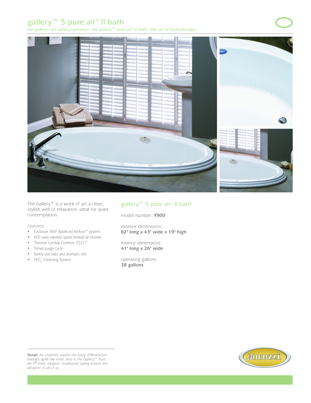 Jacuzzi Y900 dimensions Gallery 5 pure air ll bath 