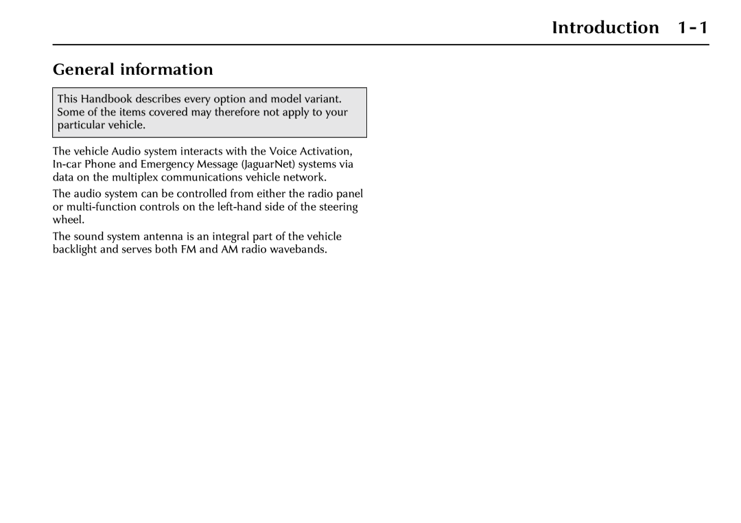 Jaguar JJM 18 03 24/22 manual Introduction, General information 