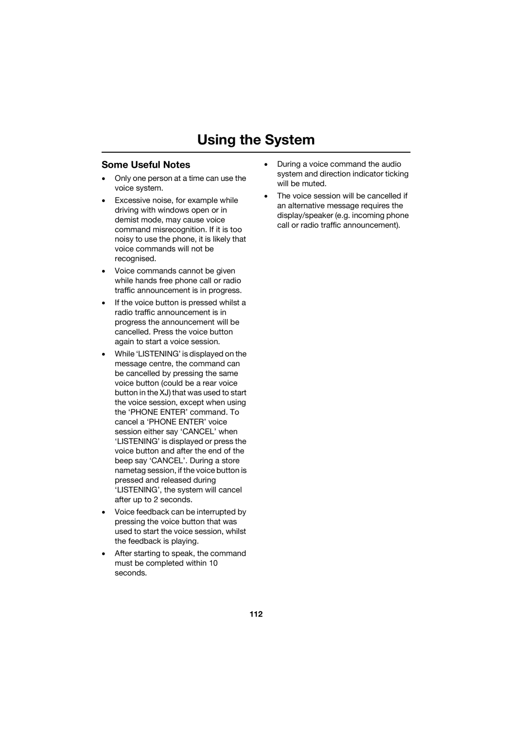 Jaguar JJM 18 42 26 701 manual Some Useful Notes, 112 