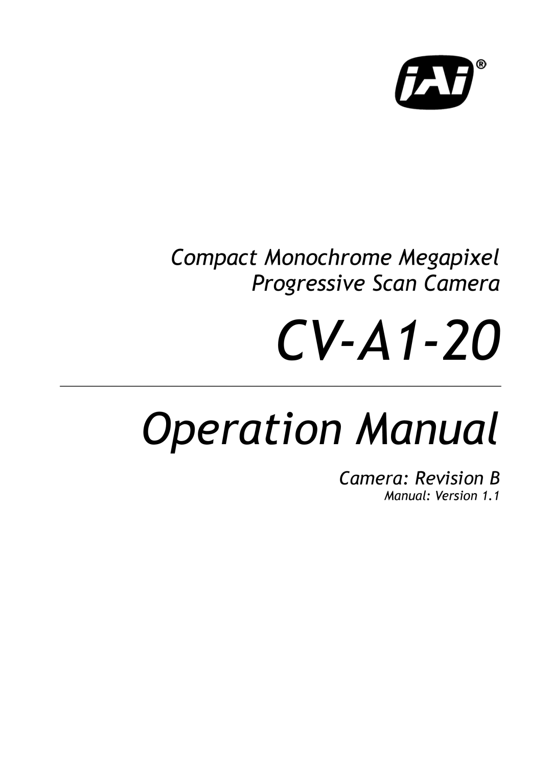 JAI CV-A1-20 operation manual 