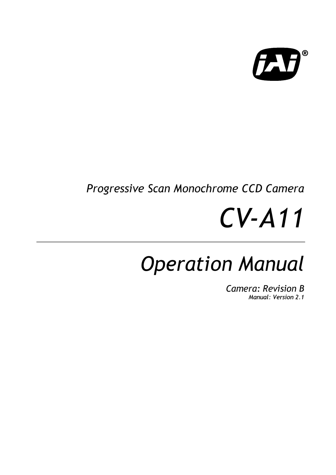 JAI CV-A11 operation manual 