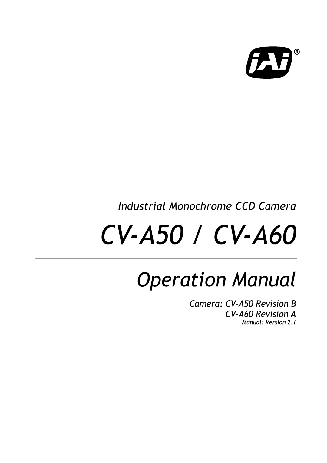 JAI operation manual CV-A50 / CV-A60 