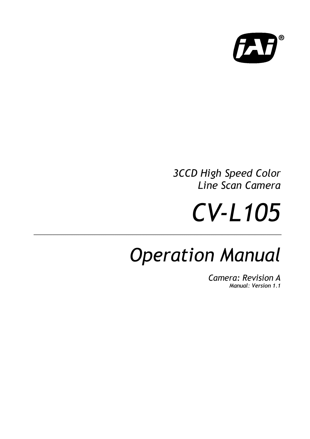 JAI CV-L105 operation manual 