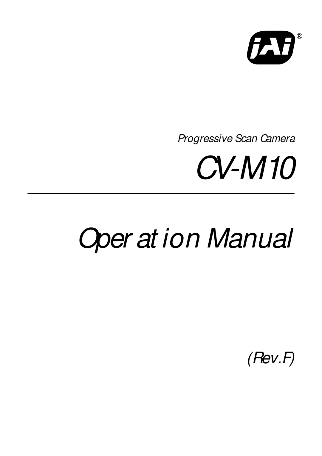 JAI CV-M10 operation manual 