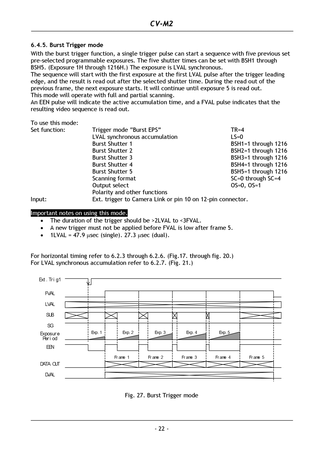 JAI CV-M2 operation manual Burst Trigger mode 