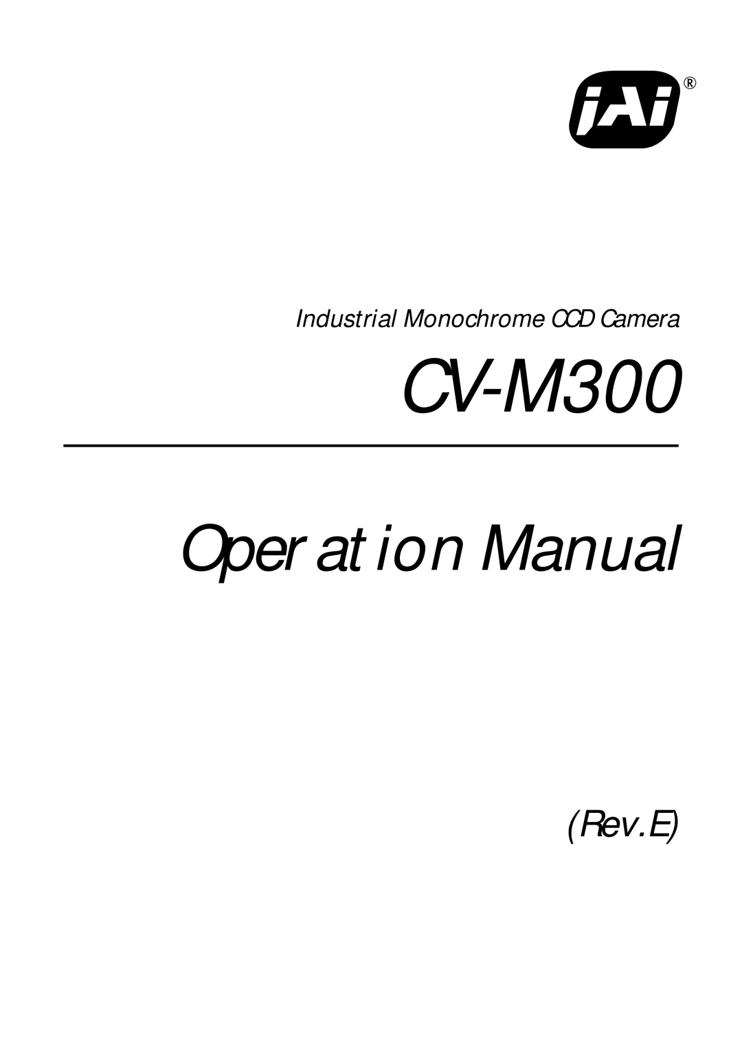 JAI CV-M300 operation manual 