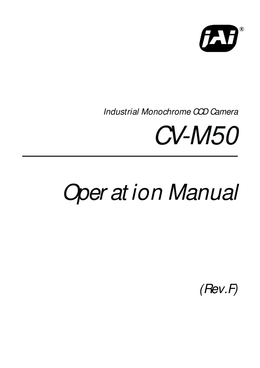 JAI CV-M50 operation manual 