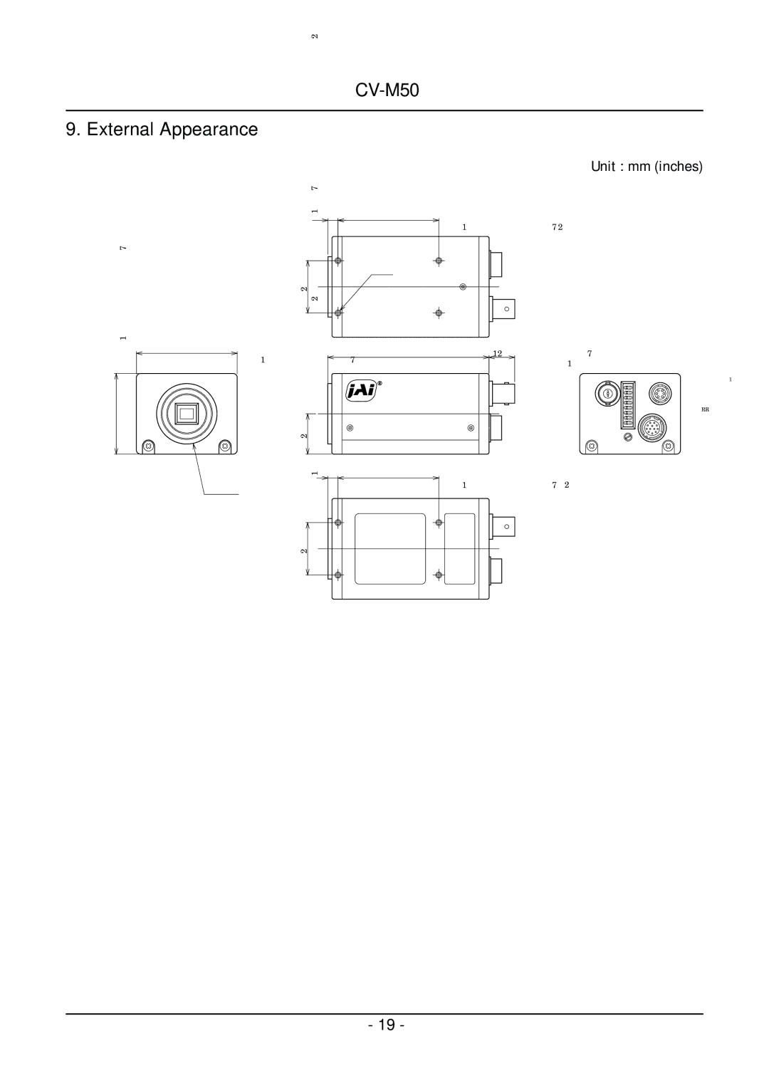 JAI CV-M50 operation manual 126.02, External Appearance 