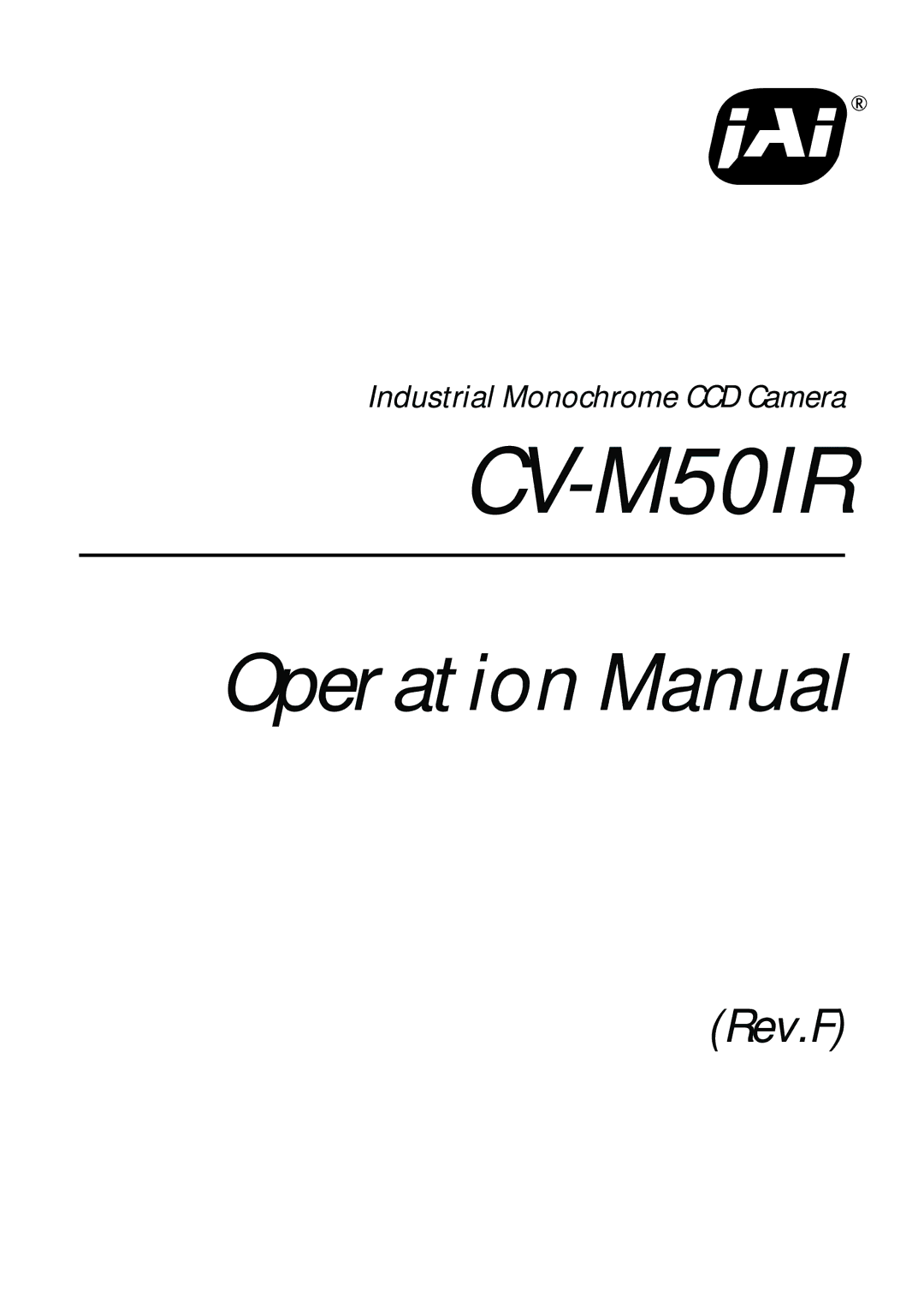 JAI CV-M50IR operation manual 