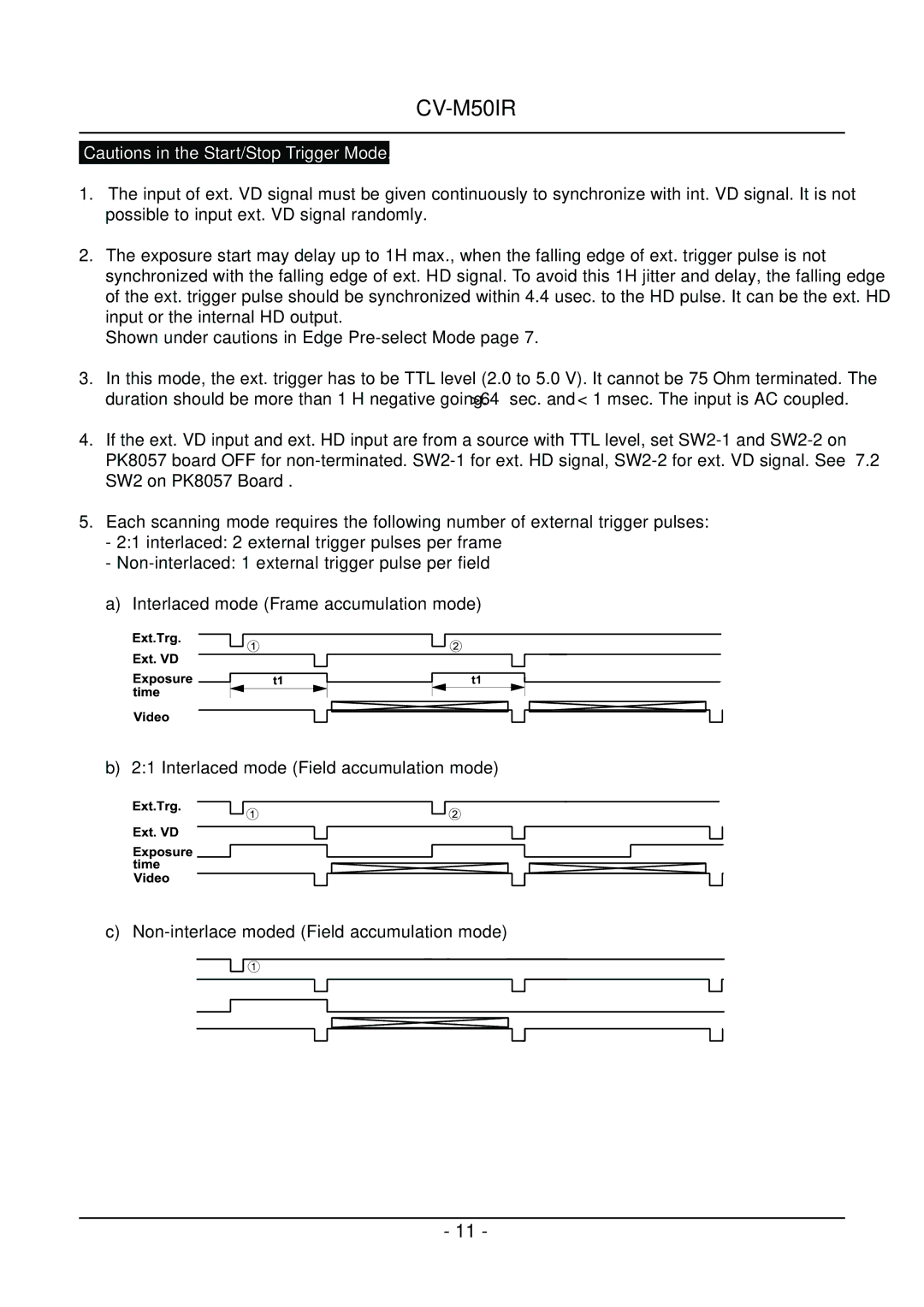 JAI CV-M50IR operation manual 