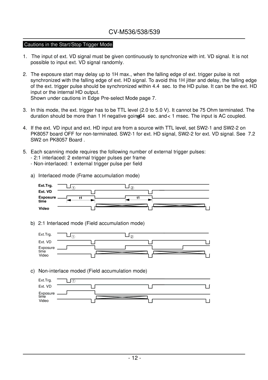 JAI CV-M539, CV-M538 operation manual CV-M536/538/539 