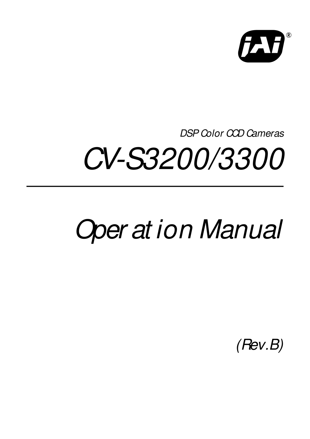 JAI CV-S3300 operation manual CV-S3200/3300 