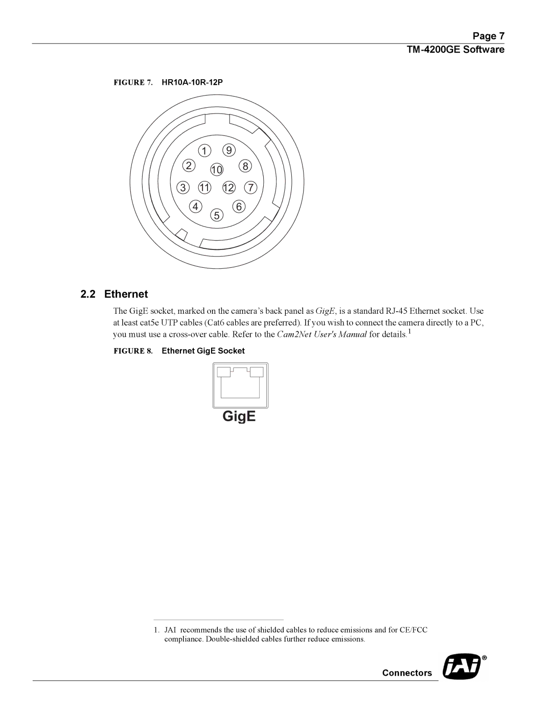 JAI TMC-4200GE operation manual GigE, Ethernet 