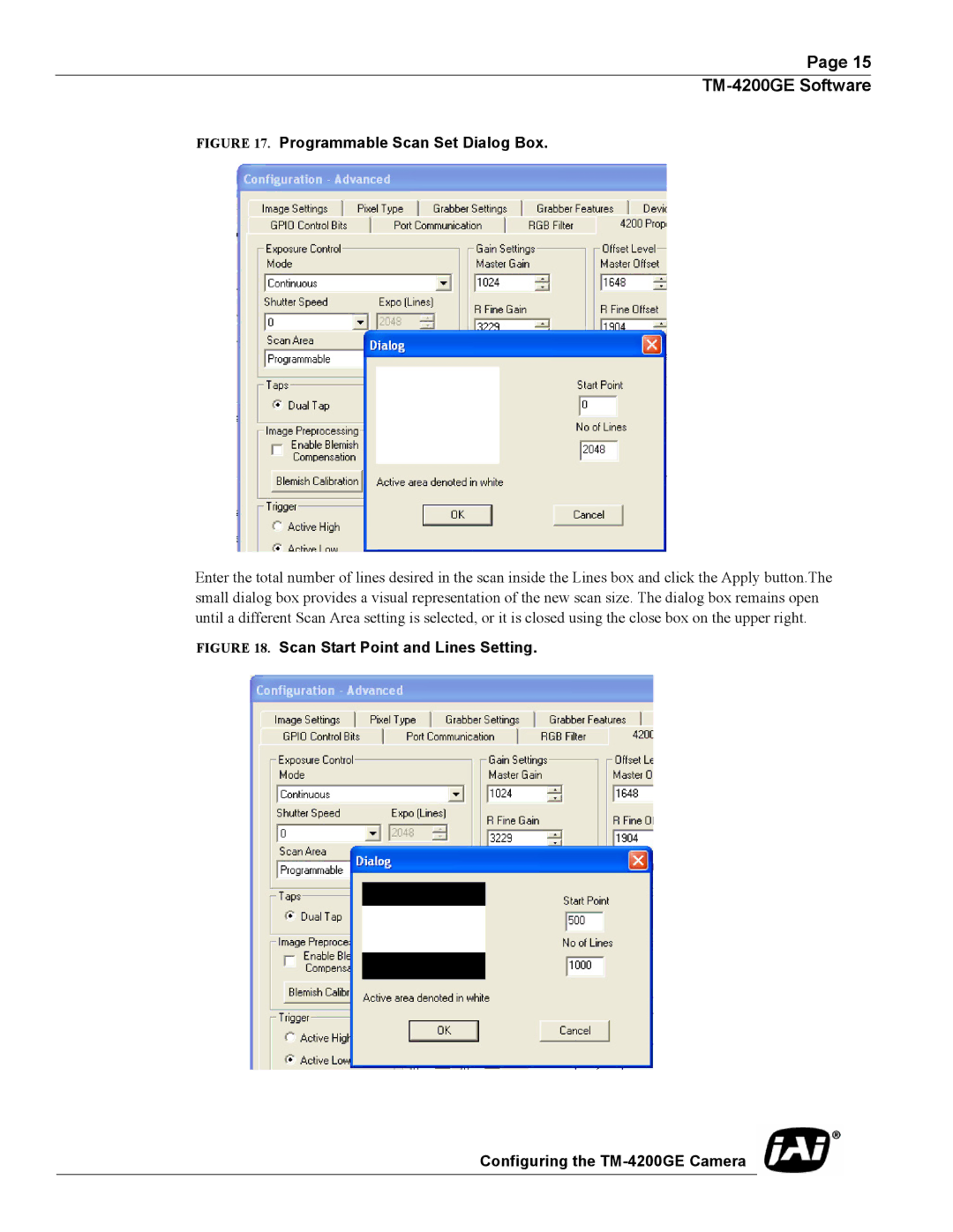 JAI TMC-4200GE operation manual Programmable Scan Set Dialog Box 