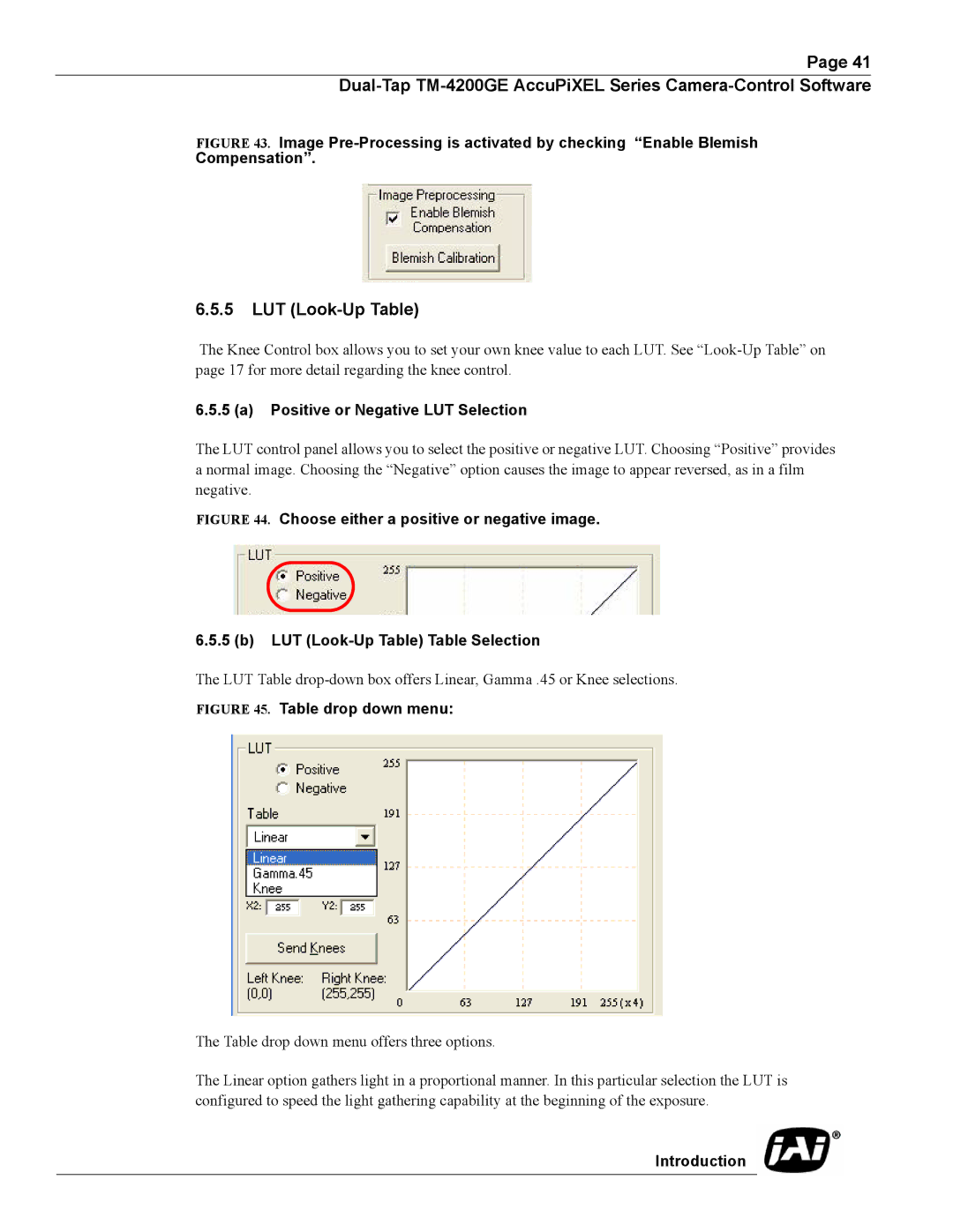 JAI TMC-4200GE operation manual LUT Look-Up Table, Positive or Negative LUT Selection 