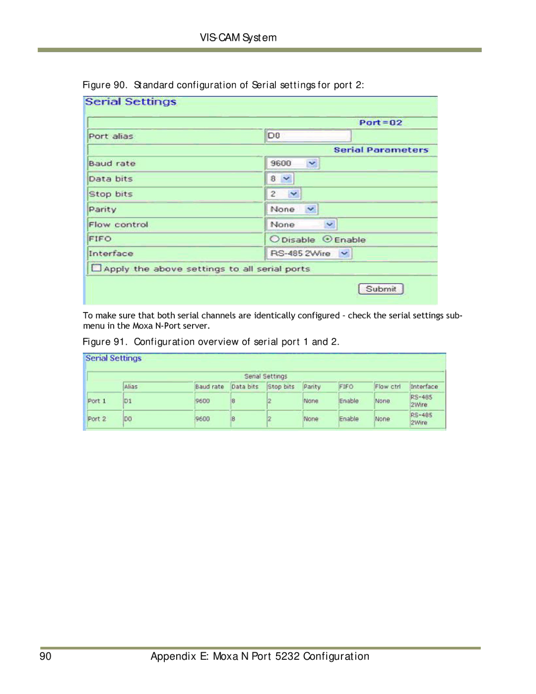 JAI TS-9720EN, TS-1327EN, TS-2030EN manual Configuration overview of serial port 1 