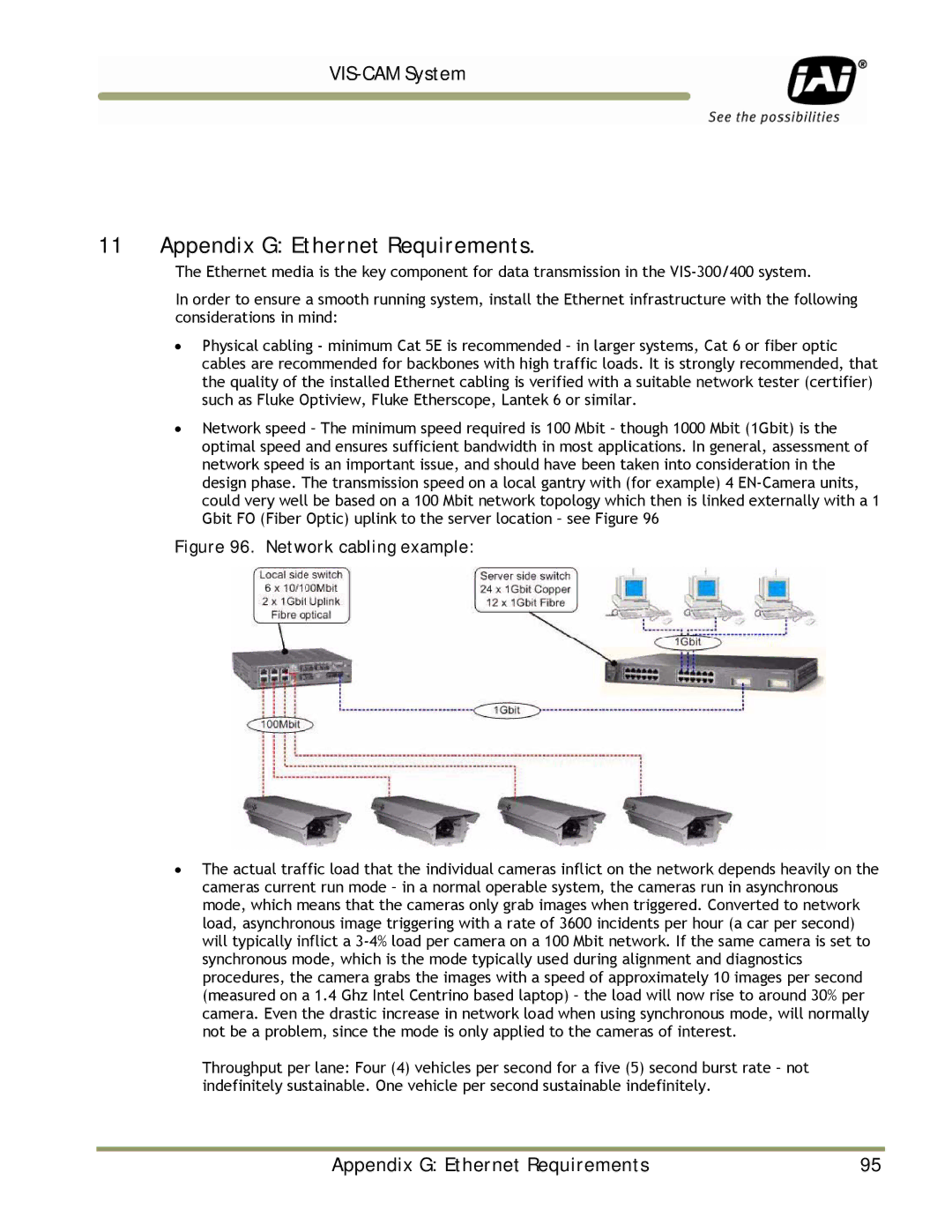 JAI TS-2030EN, TS-9720EN, TS-1327EN manual Appendix G Ethernet Requirements 