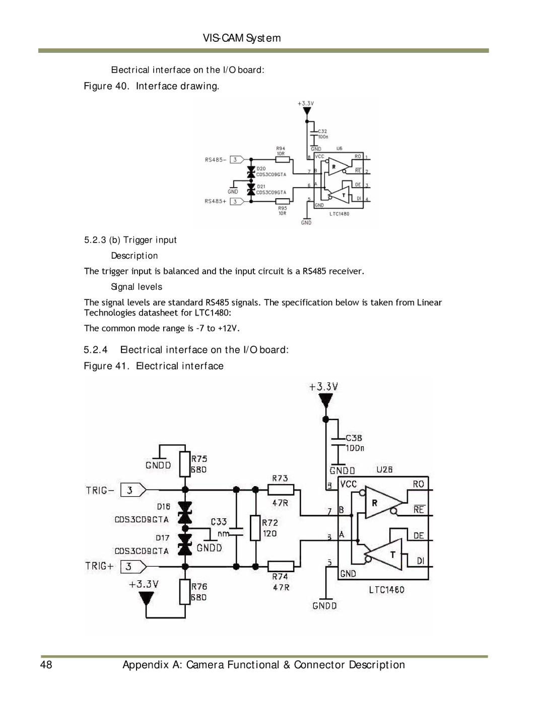 JAI TS-9720EN, TS-1327EN, TS-2030EN manual Electrical interface on the I/O board, Trigger input Description 