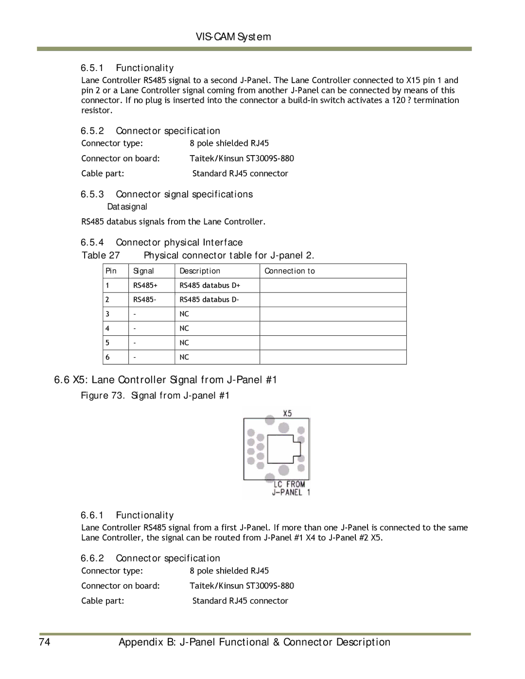 JAI TS-2030EN, TS-9720EN, TS-1327EN manual X5 Lane Controller Signal from J-Panel #1, Datasignal 