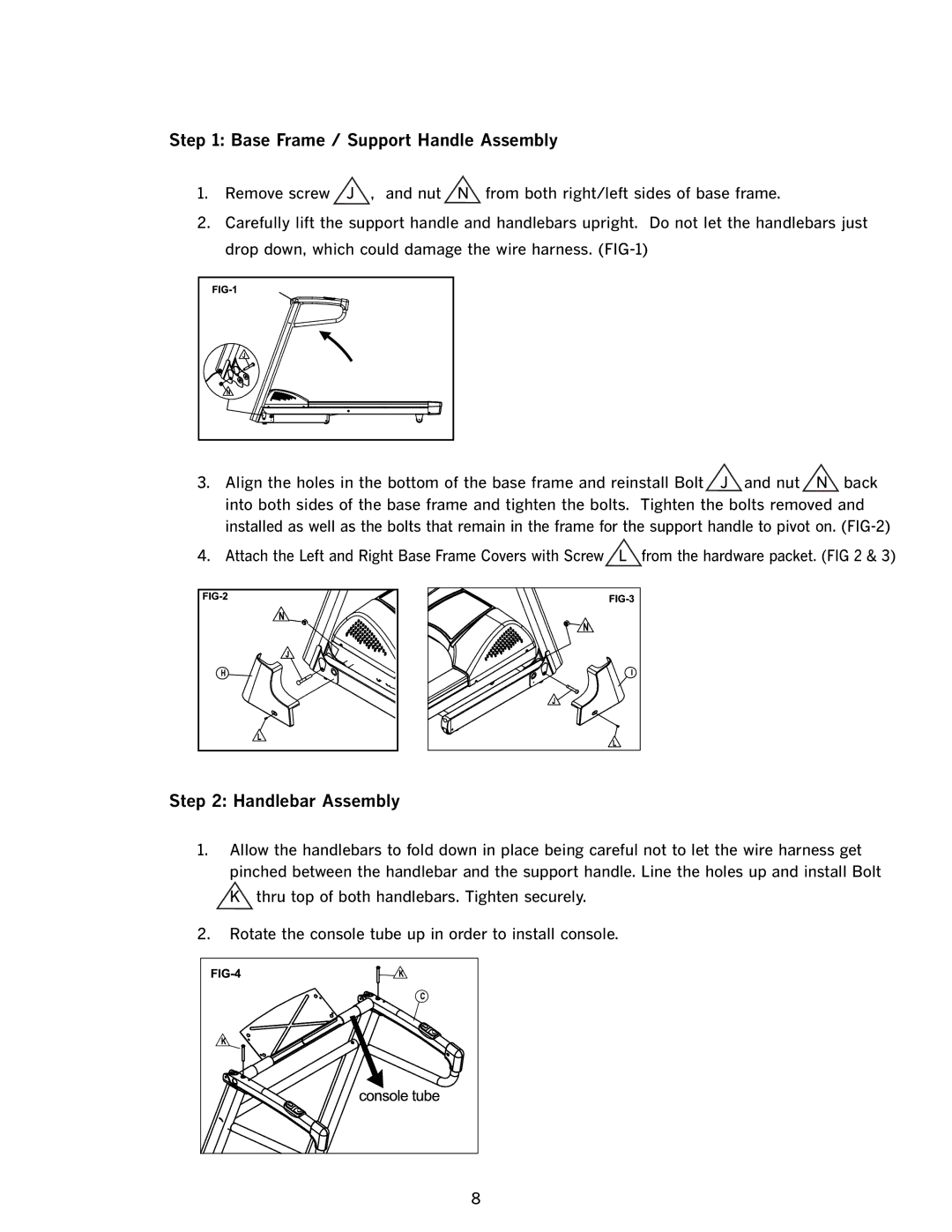 JAKKS Pacific TR500, TR1000-TV manual Base Frame / Support Handle Assembly, Handlebar Assembly 