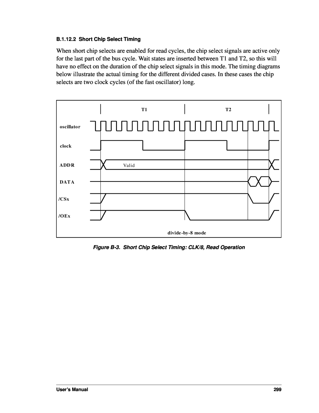 Jameco Electronics 3000, 2000 manual B.1.12.2 Short Chip Select Timing, User’s Manual 