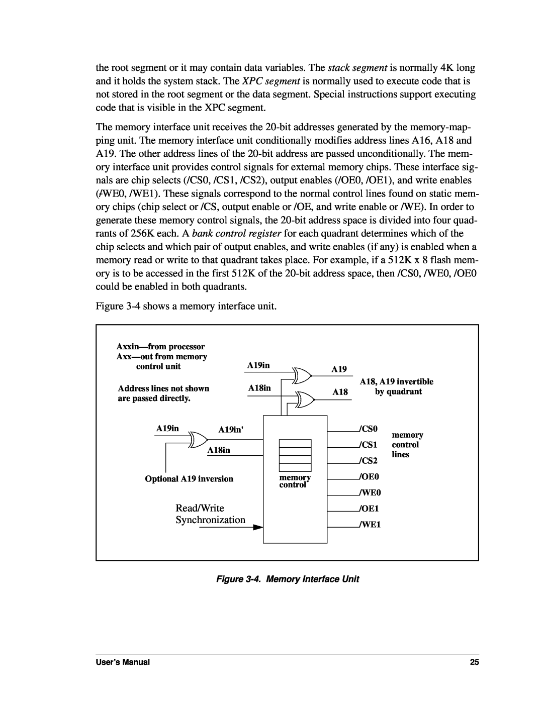 Jameco Electronics 3000, 2000 manual 4 shows a memory interface unit 