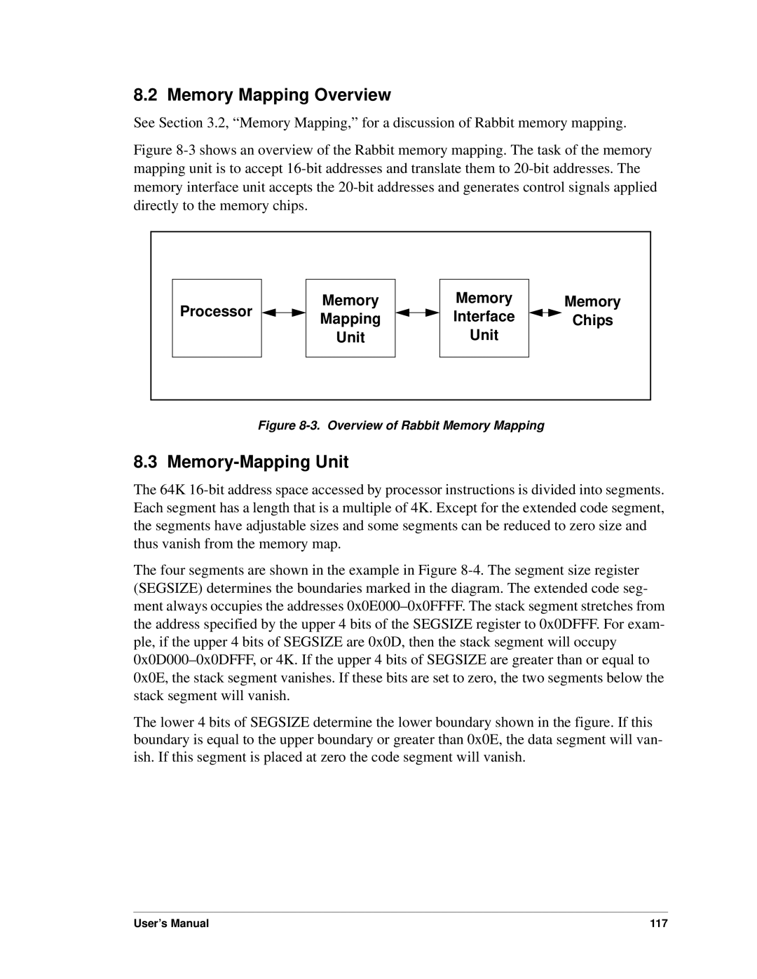 Jameco Electronics 3000 Memory Mapping Overview, Memory-Mapping Unit, Processor Memory Mapping Unit Interface Memory Chips 