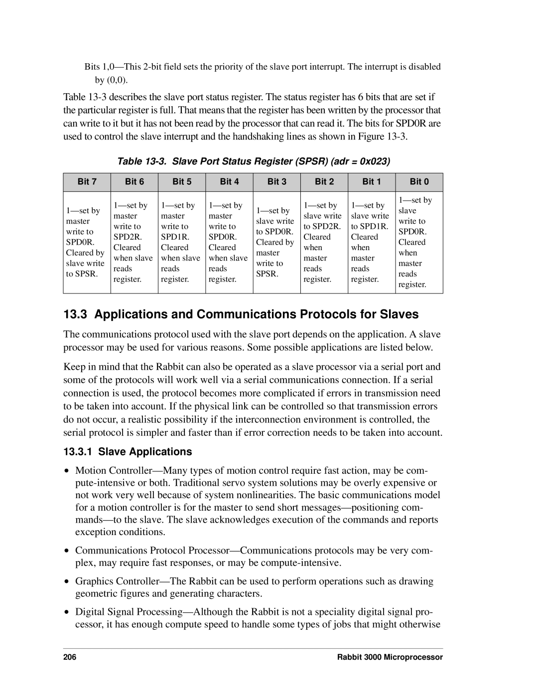 Jameco Electronics 2000, 3000 manual Applications and Communications Protocols for Slaves, Slave Applications 