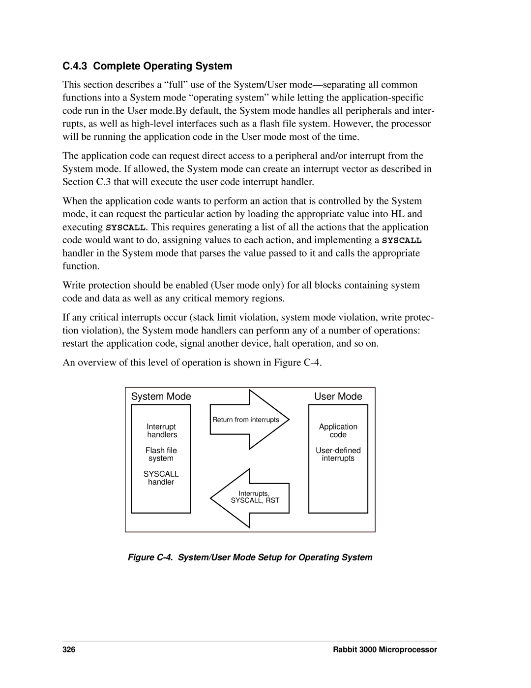 Jameco Electronics 2000, 3000 manual Complete Operating System, Figure C-4. System/User Mode Setup for Operating System 