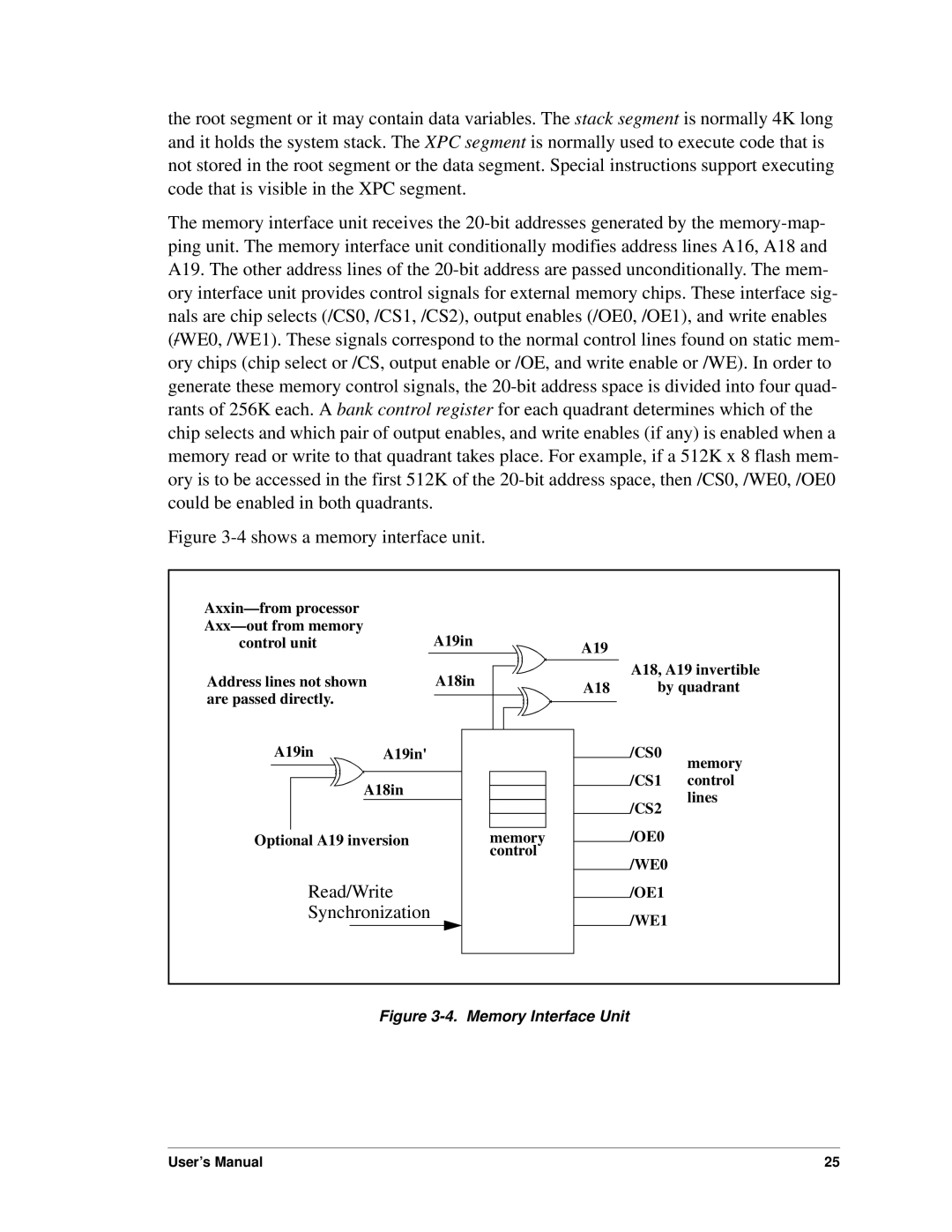 Jameco Electronics 3000, 2000 manual 4shows a memory interface unit 