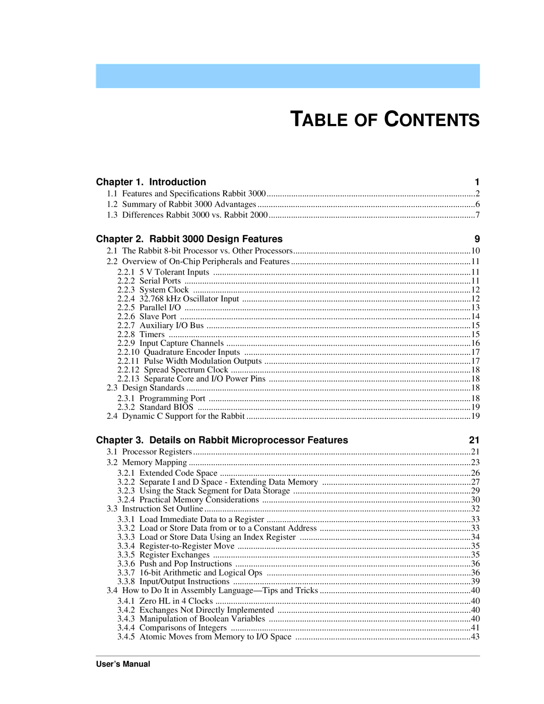 Jameco Electronics 3000, 2000 manual Table of Contents 