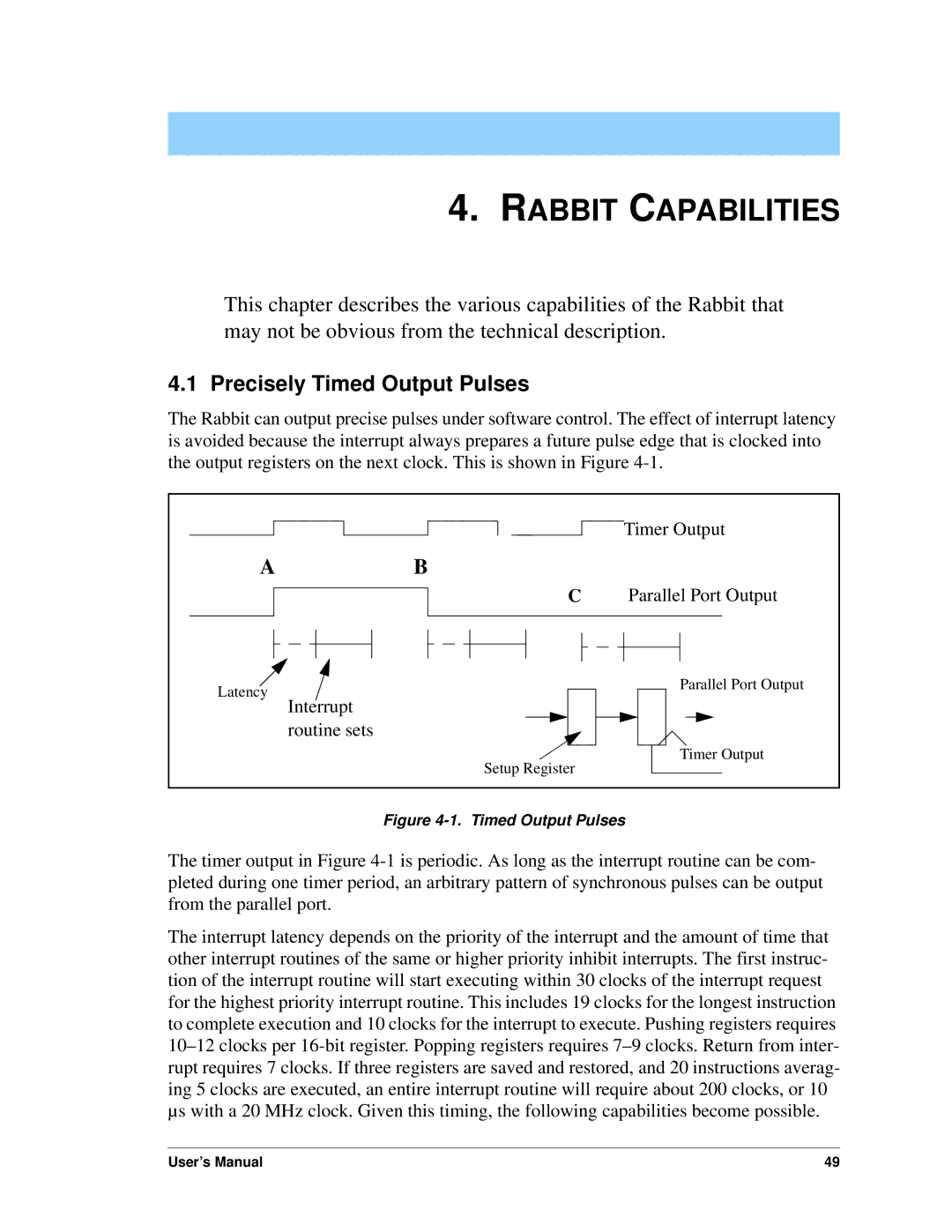 Jameco Electronics 3000, 2000 manual Rabbit Capabilities, Precisely Timed Output Pulses 