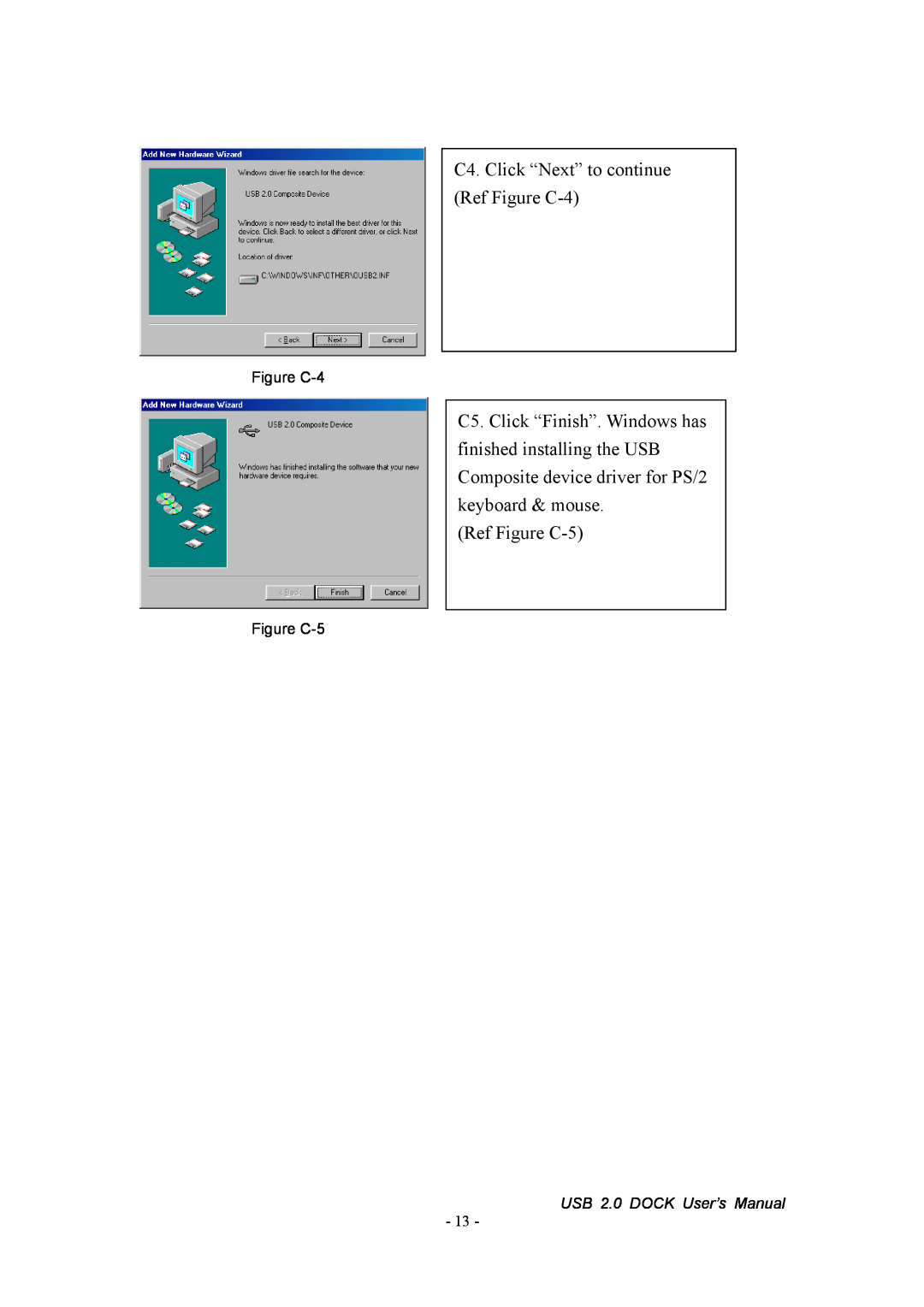 Jameco Electronics 527822 manual C4. Click “Next” to continue Ref Figure C-4, Ref Figure C-5, USB 2.0 DOCK User’s Manual 