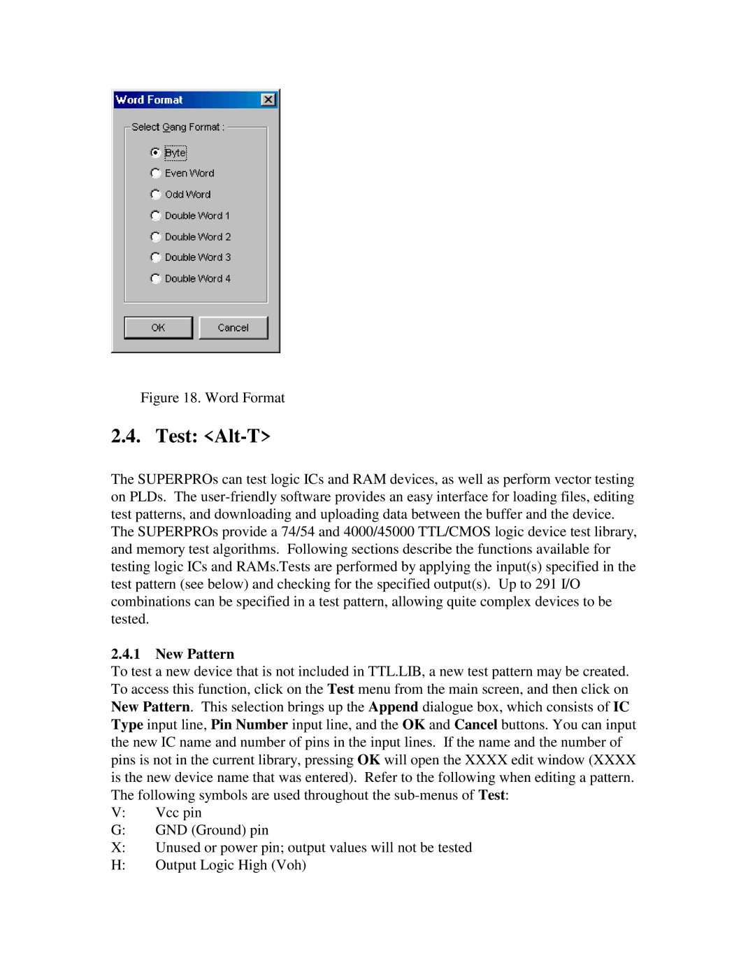 Jameco Electronics Superpro Series manual Test Alt-T, New Pattern 