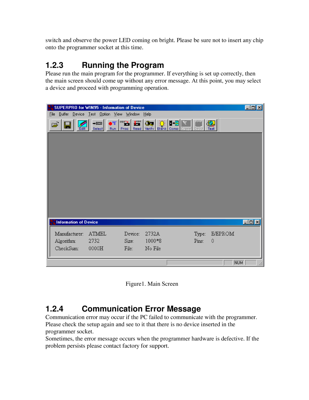 Jameco Electronics Superpro Series manual Running the Program 