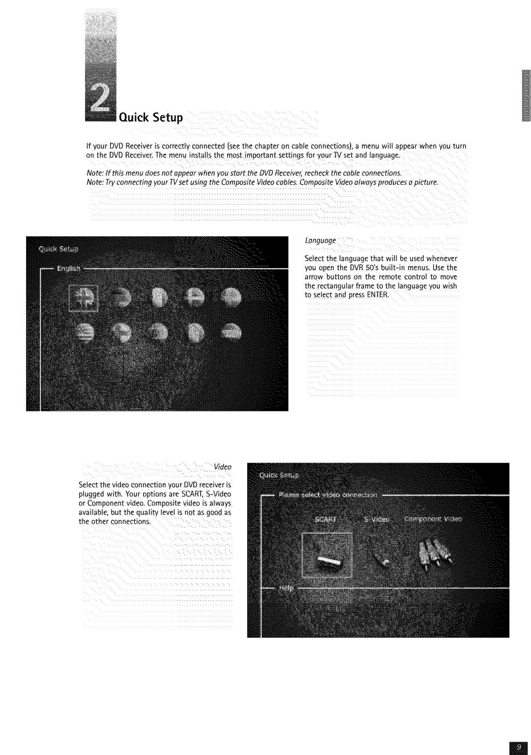 JAMO 50 manual Quick Setup, Video, Language 